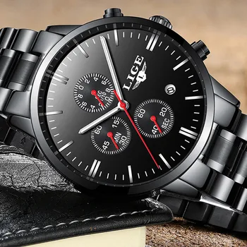 

Business Watch Men Chronograph Business Quartz Watch Date Calendar Waterproof Wrist Mesh Strap relogio masculino часы мужские