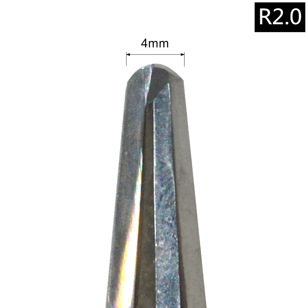 6 мм* 80L, 5 шт., конусная фреза с ЧПУ, твердосплавный инструмент, деревообрабатывающий фреза - Длина режущей кромки: R2.0