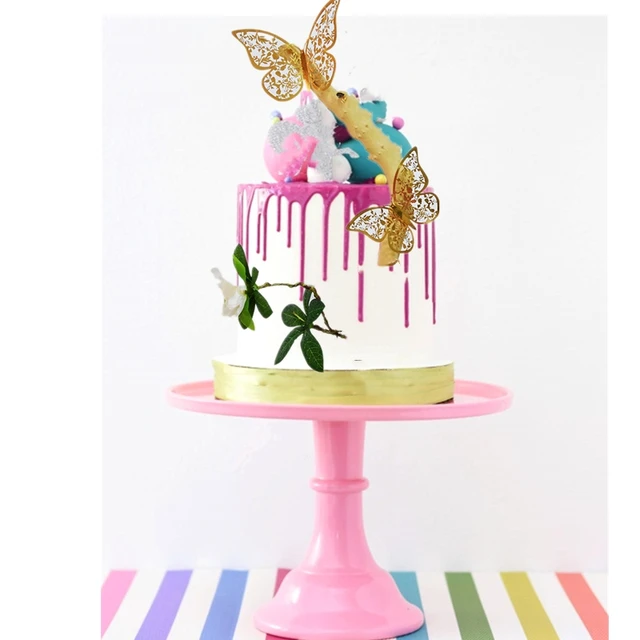 Topper de bolo de borboleta com glitter, 9 peças, para chá de bebê