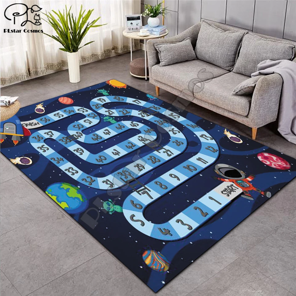 

Crawling mat Fantasy fairy Cartoon Kids Play Mat Board Game mat map Large Carpet for Living Room Cartoon Planet Rugs Maze -8
