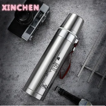 

750ml Outdoor Thermos Portable Stainless Steel Tumbler Insulated Water Bottle Leakproof Vacuum Flasks Tea Coffee Mugs Travel Cup