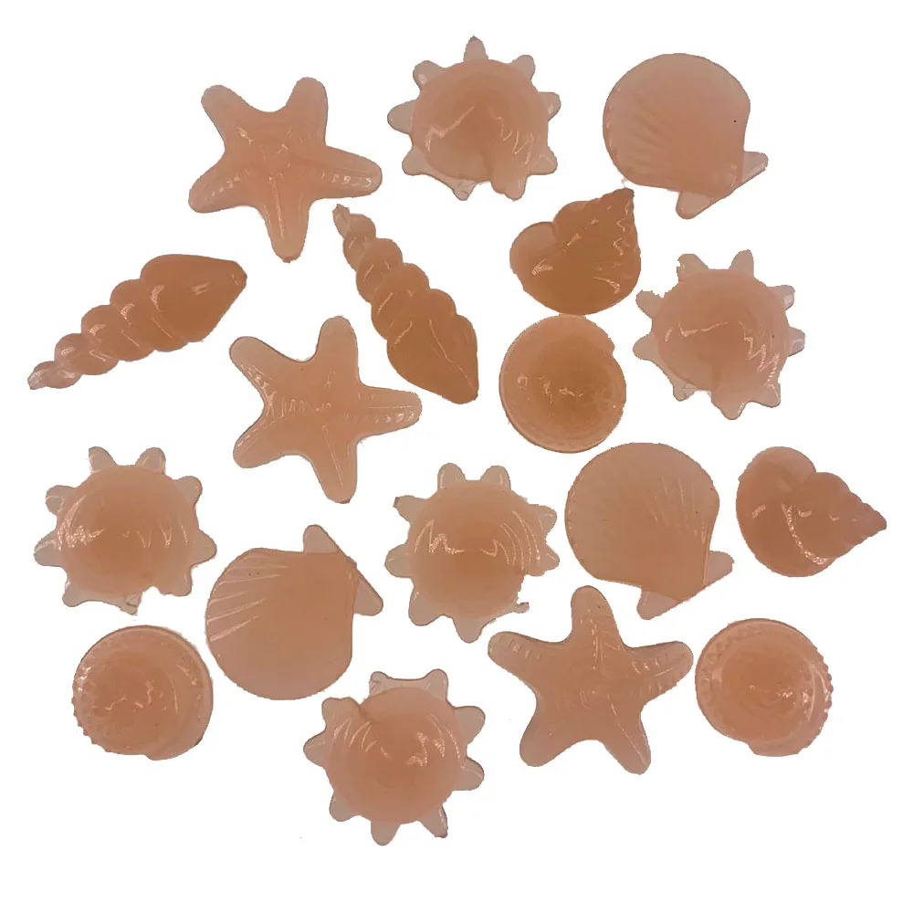 10/50pcs Luminous Glowing Stones Shell Shaped Starfish Shell Fish Tank Table Walkways Garden Glow in the Dark Pebbles Deco glow stones garden decoration decorative stones