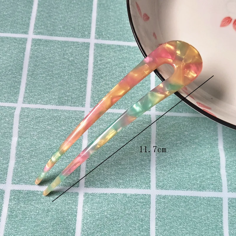 U Shaped Hair Stick French Hair Forks Acetate Hair Clips Hairpin Tortoise Shell U Sticks Pins for Women Hairstyle Accessories big hair clips