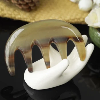 

1pc Hair Comb Ox Horn Anti-static Creative Wide Tooth Handmade Hair Combs for Woman Man