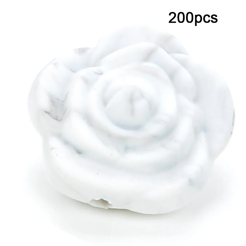 LOFCA 200 шт Силиконовые Бусины, цветок розы, Детские Прорезыватели, не содержит бисфенол, пищевое качество, Детские Силиконовые Прорезыватели, бусины для детских сосок, цепочка - Цвет: Marble