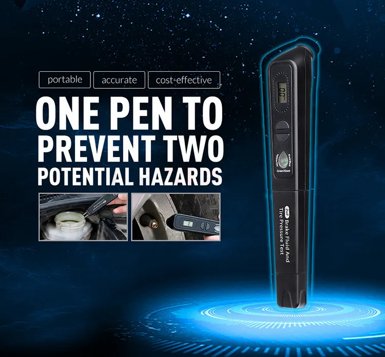 Auto Brake Fluid tester & Tire pressure 2in1 tester Digital tyre pressure meter guage test Driving Safety OBD2 Diagnostic tool (10)