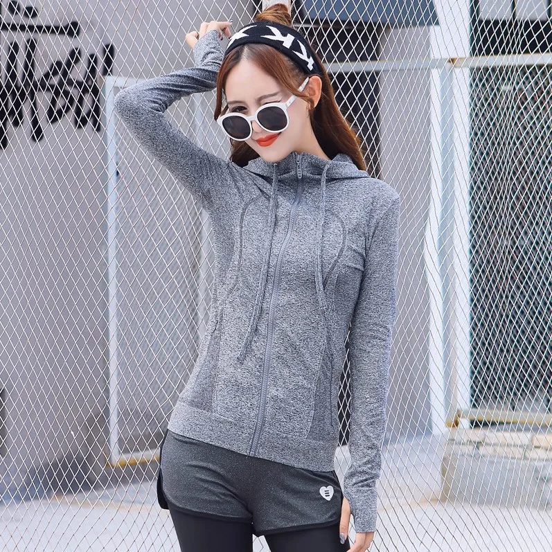 

New Style Seamless Hooded Yoga Clothes Coat Women's Fitness Training Perspiration Wicking Running Sports Coat Long Sleeve Women'