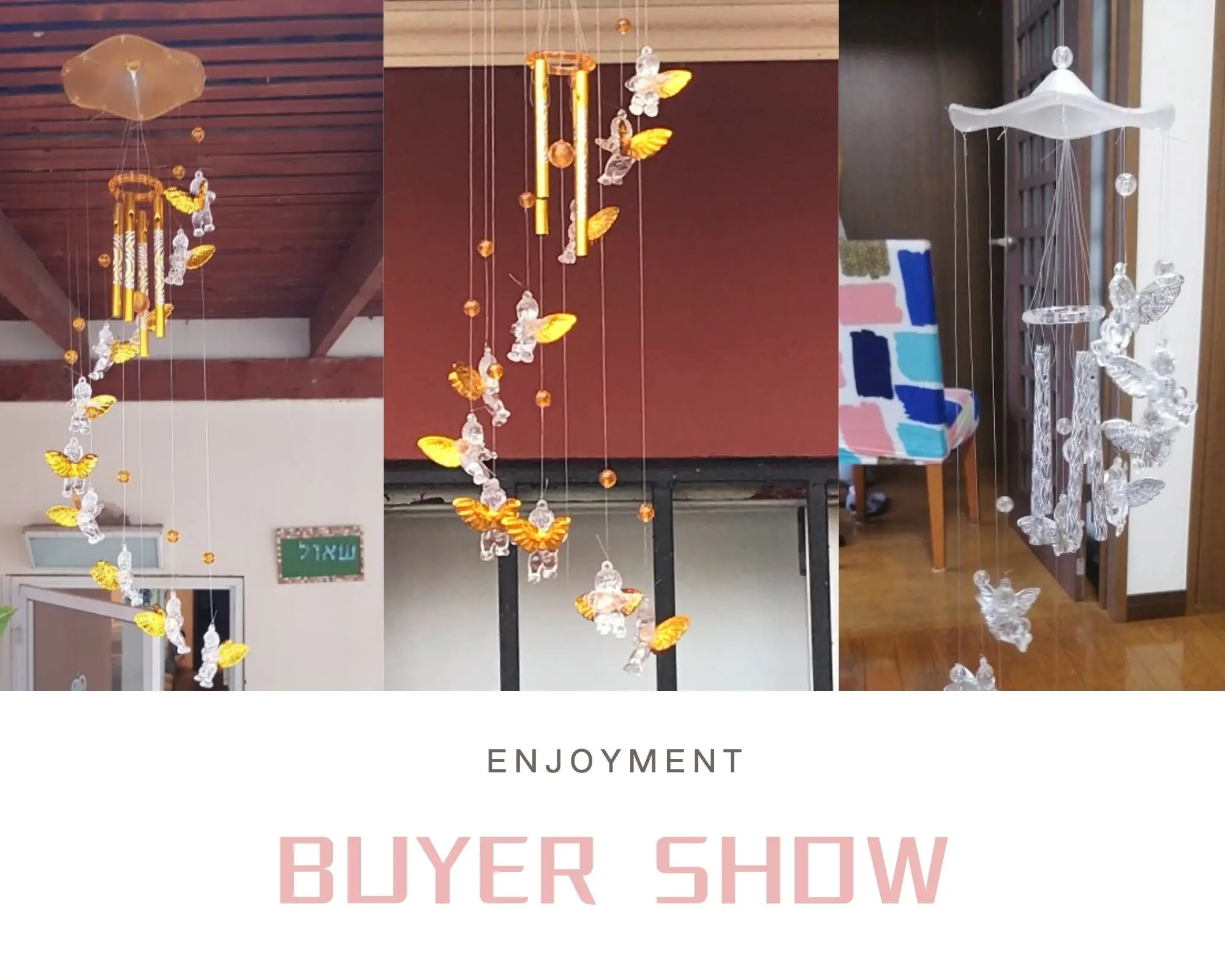 Love Angel Wind Chimes Antique Resonant Hanging Windchime 5 Tube Wind Chimes Bell Outdoor Garden Yard Decoration House Warm Gift
