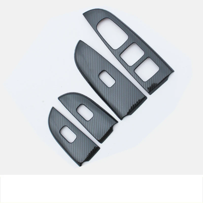 Lsrtw2017 Накладка для панели управления окон автомобиля для Kia Rio K2 интерьерные аксессуары молдинги из нержавеющей стали - Название цвета: carbon fiber color