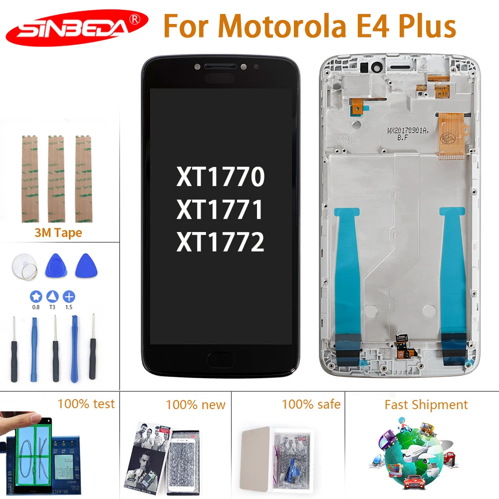 Оригинальный ЖК-дисплей 5 дюйма для Motorola Moto E4 Plus сенсорный экран с рамкой