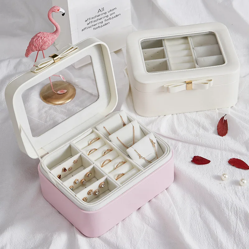 

New Style Large-Volume Multi-functional Storage Gift Jewelry Box Simple Fresh Open Cover-Double Layer Storage Display Box