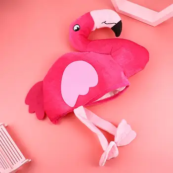 

1PC Flamingo Hat Novelty Flamingo Headwear Funny Cosplay Apparel Accessories Soft Cap Easter Decoration Party Costume