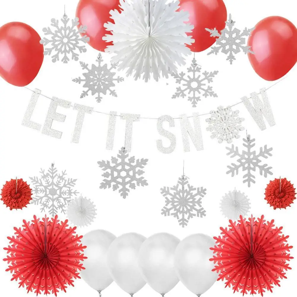 Рождественское украшение белый Снежинка Звездный баннер набор Рождество снег зима Декор Navidad Рождественский баннер бумажные вентиляторы Новинка - Цвет: style 2