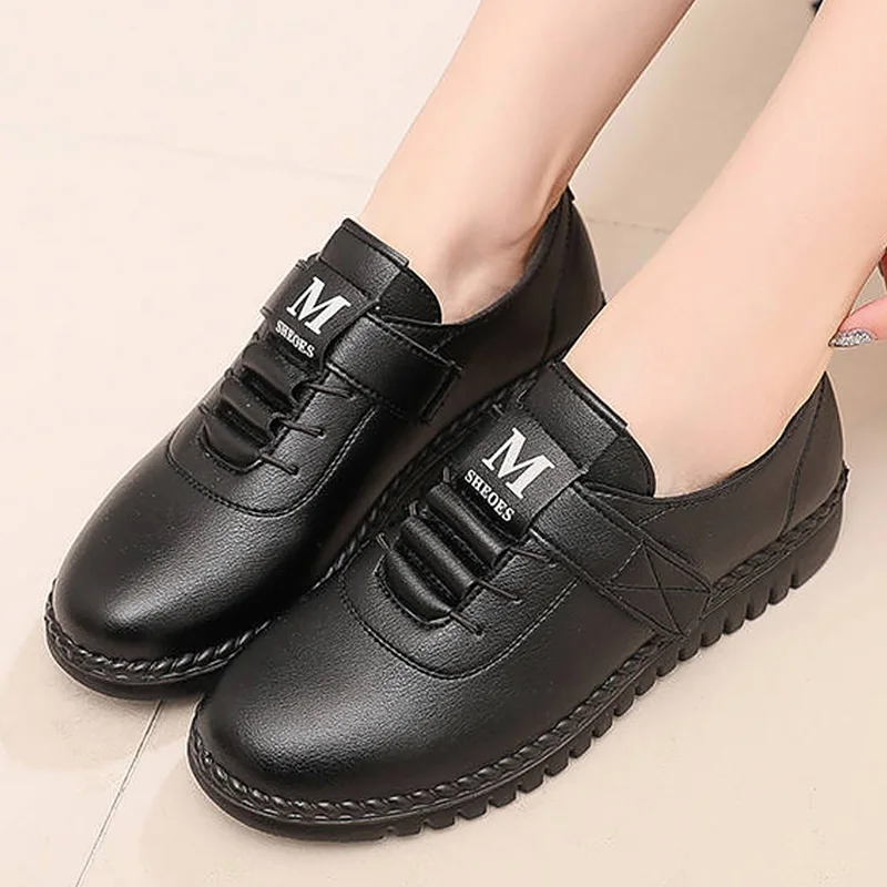 

Ladies shoes genuine leather flats for women size 4.5-9 wear resitant walking shoes female comfort flat 2019