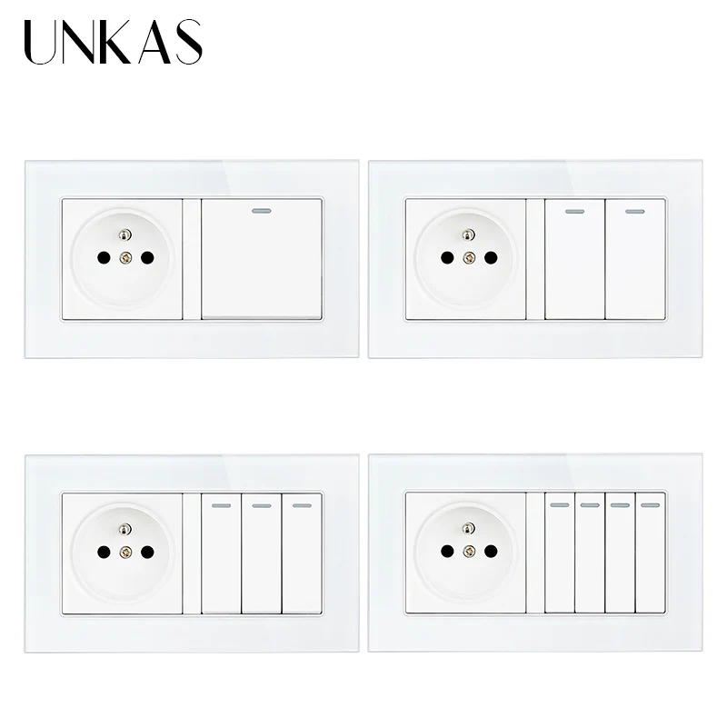 UNKAS французский Стандартный стенная розетка 146 мм * 86 + 1 2 3 4 банды / Way на