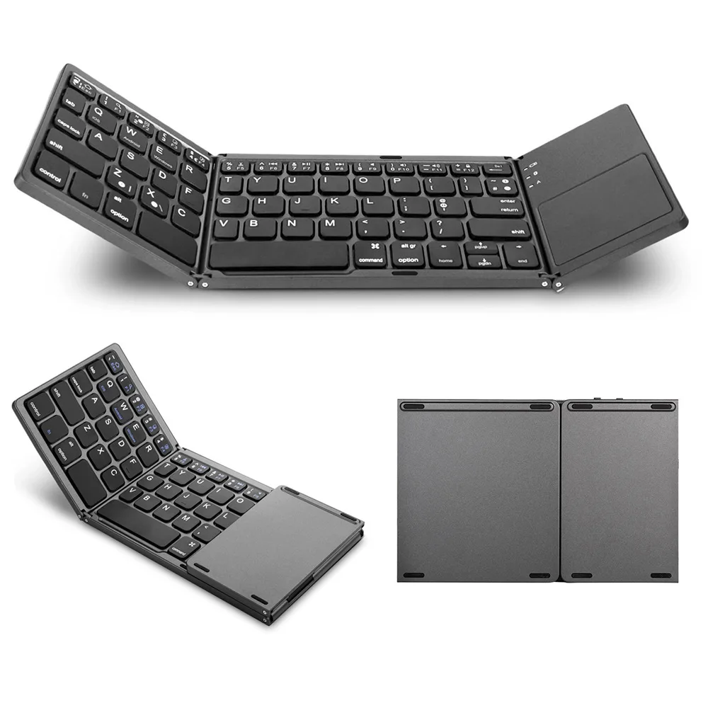 

Foreign Trade Bluetooth Keyboard Ultra-Thin Wireless Smart Folding Portable Keyboard with Touch Pad Mobile Phone Tablet Desktop