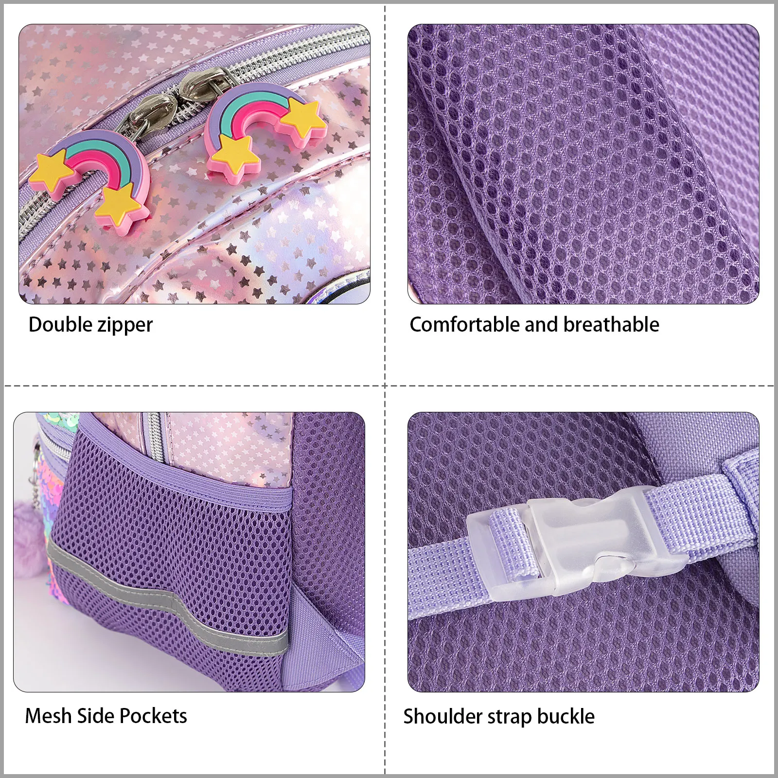 Unicorn Magical Rainbow Sequin Backpack