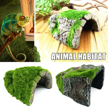 

HOT Reptiles Habitat Decoration Hiding Cave Fish Turtle Tank Basking Ornament TI99