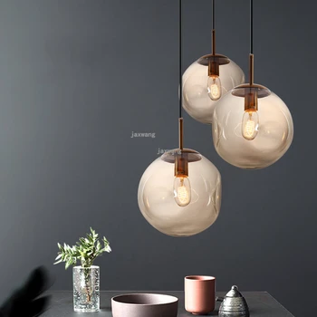 

Modern Minimalist LED Glass Pendant Lights Nordic Lustre Restaurant Hanging Ceiling Lamps Light Luxury Decor Hanglamp Luminaires