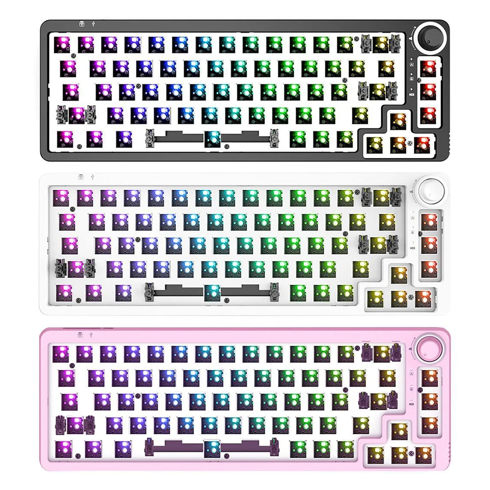 3 Modes 60 Percent NKRO DIY Mechanical Hotswap Keyboard Kits Ergonomic