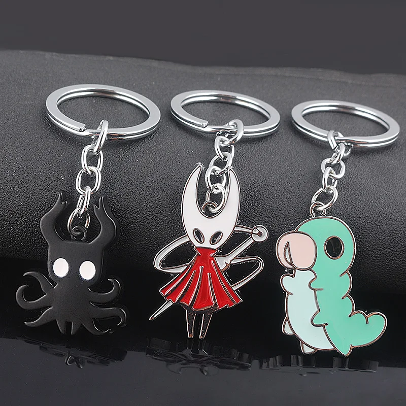 Gioco Hollow Knight Cartoon Portachiavi Carino The Pale King Figure Portachiavi Gioielli Regalo Per Donna Uomo Portachiavi In Metallo Trinket