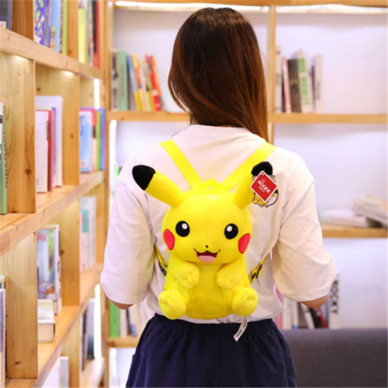 Explosion anime cartoon pikachu plush toy doll pikachu backpack moving ear cap creative personality gift ornament pendant