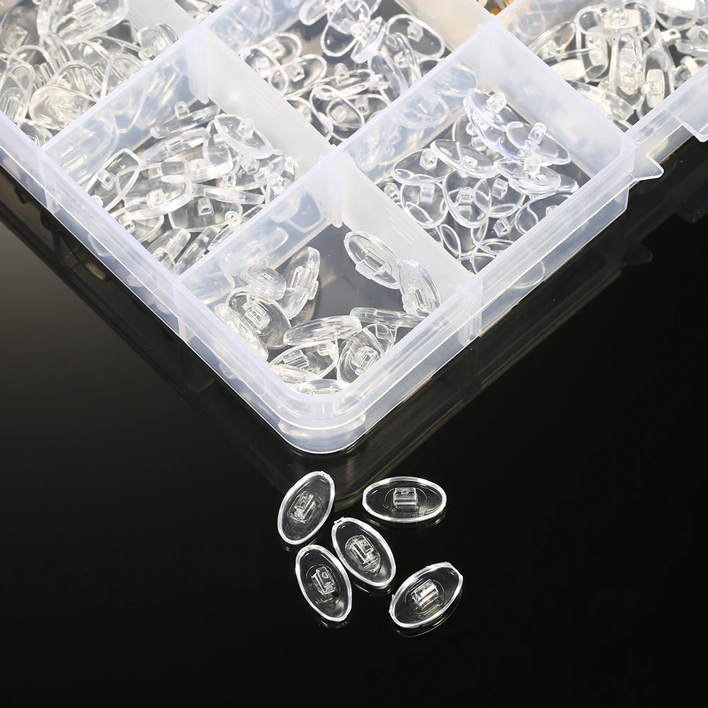 

15 Styles Nose Pads Set 150 Pairs Ultra-soft Silicone PVC Nose Pads for Eyeglass Sunglasses Accessories with Storage Case