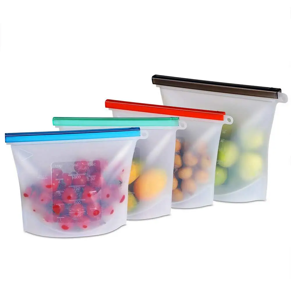 

1000ml Eco Silicone Food Storage Bulk Bags Keep Fresh for Snack Sandwich Fruit Kitchen Freezer Silicone Food Storage Bag