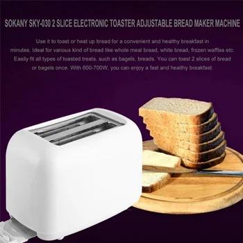 2 Slice Mini Automatic Breakfast Toaster Mini Household Breakfast Baking Bread Maker Machine Kitchen Tool 3