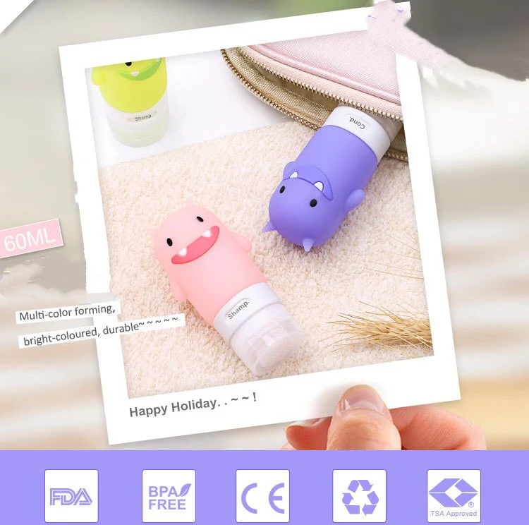 Путешествия силикагель отдельная бутылка милый мультфильм пустая костюм