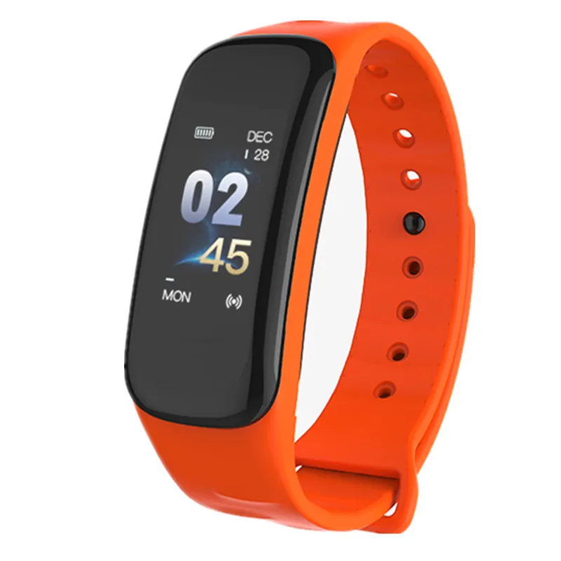 orange Lerbyee C1 Plus спортивные Смарт-часы кровяное давление монитор сердечного ритма Смарт-Браслет фитнес-трекер педометр для мужчин и женщин - Цвет: orange