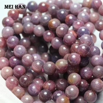 

Meihan natural Burma red rubyy 9.5-10mm (19beads/set/36g) smooth round loose beads stone for jewelry making