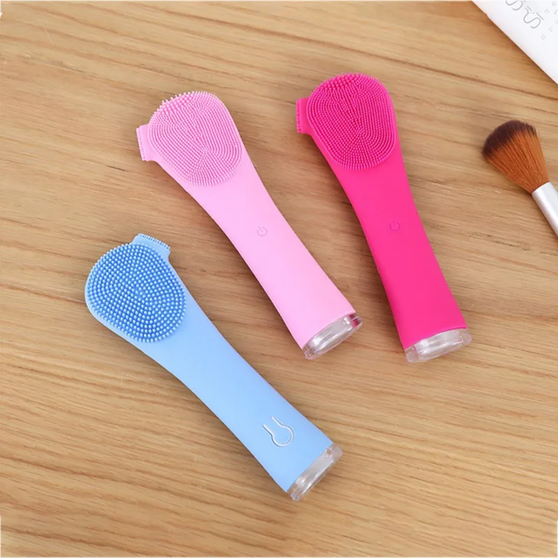 Силиконовая электрическая щетка для очистки лица, сжимающая поры, Usb зарядка, щетка для мытья лица