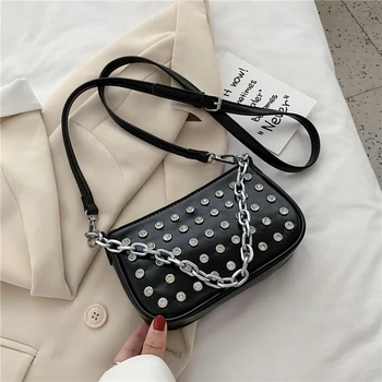 

Elegant Female Banquet Diamond Crossbody Bag Tote Bag PU Lleather Women's Designer Handbag Chain Shoulder Messenger Bag