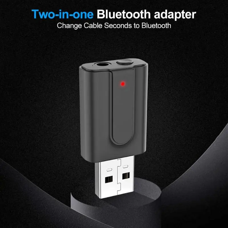 2 в 1 USB Bluetooth 5,0 адаптер компьютер ПК AUX hifi Качество звука со встроенным шумоподавлением беспроводной приемопередатчик