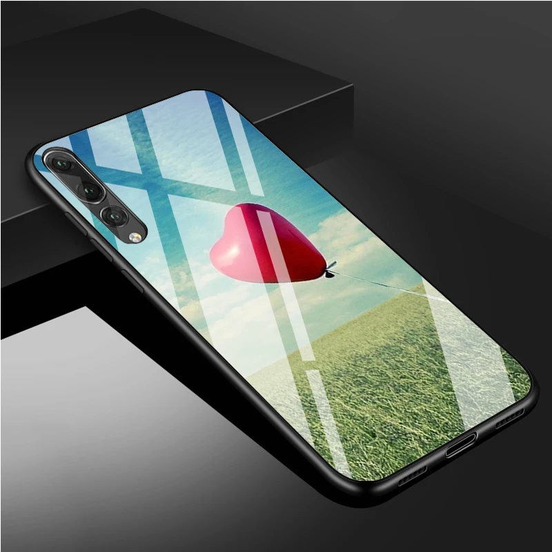 phone case for huawei Balloon Tempered Glass Phone Case For Huawei P20 P30 P40 P40 Lite Pro Psmart Mate 20 30 Cover Shell phone case for huawei