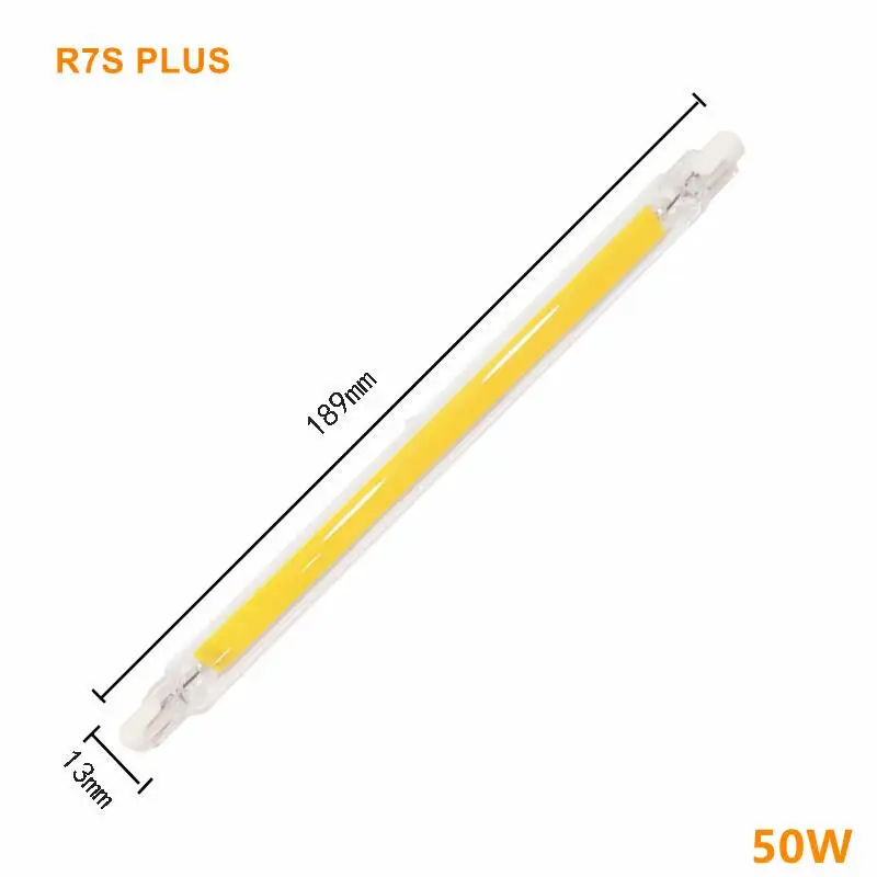 고출력 LED COB 유리 튜브, R7S COB 전구, 가정용 교체 할로겐 램프, 78mm, 118mm, 189mm, AC110V, 220V