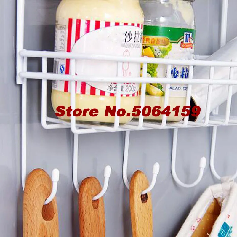 Refrigerator Side Shelf Kitchen Tool Multi-Functional Plastic Film Wall Hanging Fridge Storage Rack Spice Organizer Home Decor