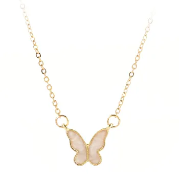 

Boho Cute Butterfly Pendant Necklace Women Simple Alloy Clavicle Necklace Summer New Jewelry Fashion Accessories