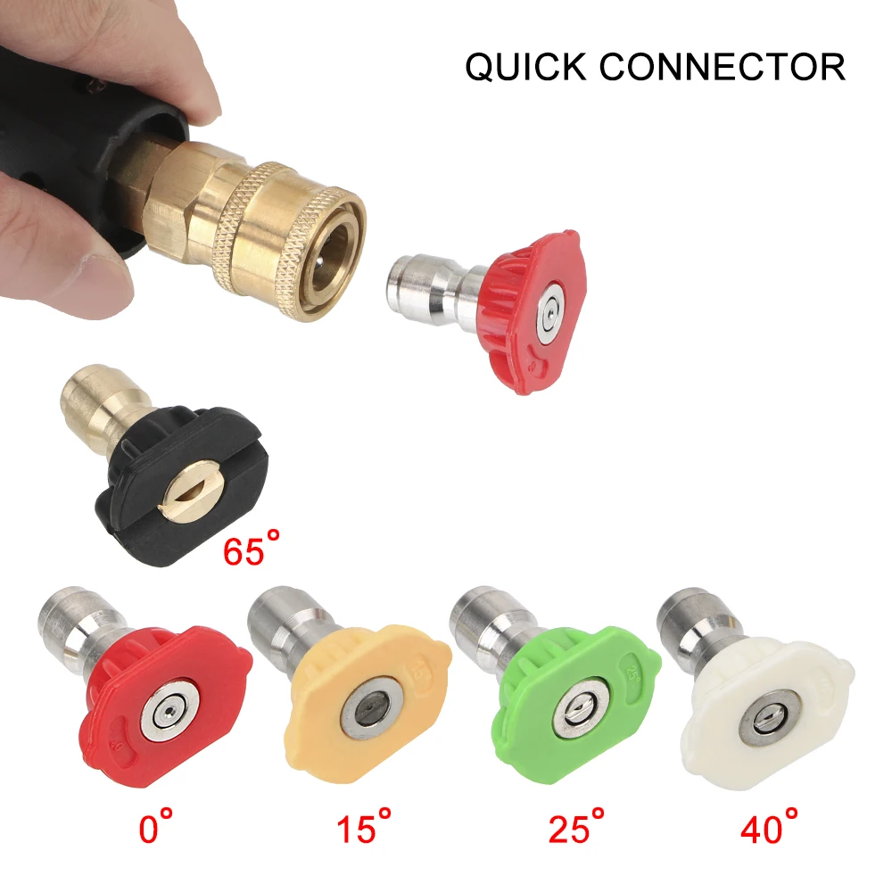 1Pcs Aluminium Hochdruckreiniger Pistole 5Pcs Anschlüsse Set Tragbare Fan Geformt Wasser Pistole Auto Reinigung Werkzeug – Detail 12