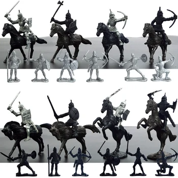 

28PCS/set Ancient Soldier Warhorse Cavalry Modeling Figures Mini Mold Toys For DIY Home Decoration Supplies