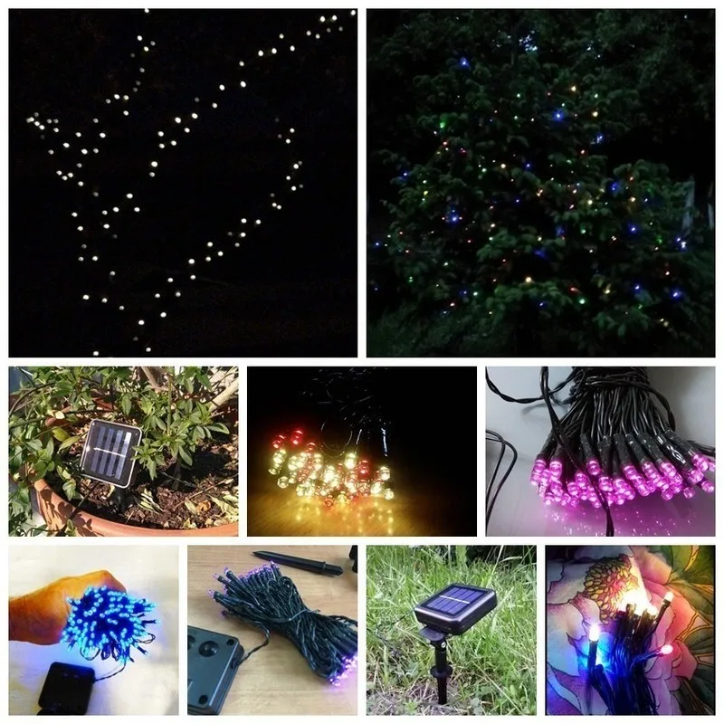 200 LED Солнечные Строка сказочных огней открытый Водонепроницаемый освещения сад Новогодняя гирлянда 8 Режим солнечные лампы фея света 22 м