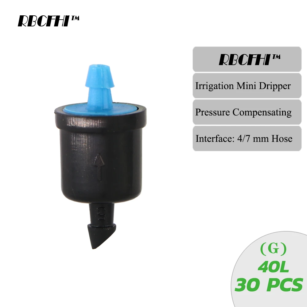 RBCFHI 4/6/8/10/20/30/40/50/60L Fixed Flow Pressure Compensating Drip Emitter Self-Cleaning Durable Garden Irrigation Dripper 