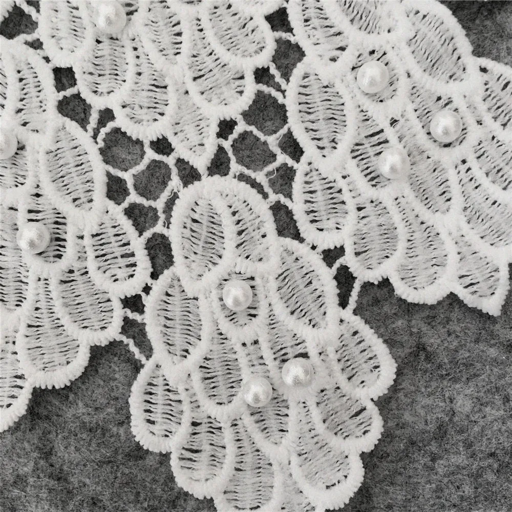 Pearl Embroidery Lace Collar DIY Clothing Sewing Accessories 1pcs