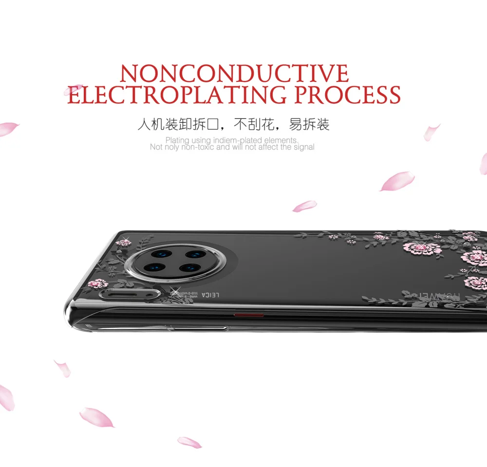 Чехол KAVARO PRECIOSA с кристаллами для huawei mate 30 Pro, роскошный Твердый Прозрачный чехол с цветочным рисунком и гальваническим покрытием, чехол для huawei mate 30, сумка