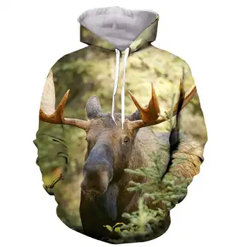 

MOOSE 3D Printed Men Women Hooded Hoodie Sweatshirt Fashion Graphic Hoodie Casual Streetwear Pullover Hoodie