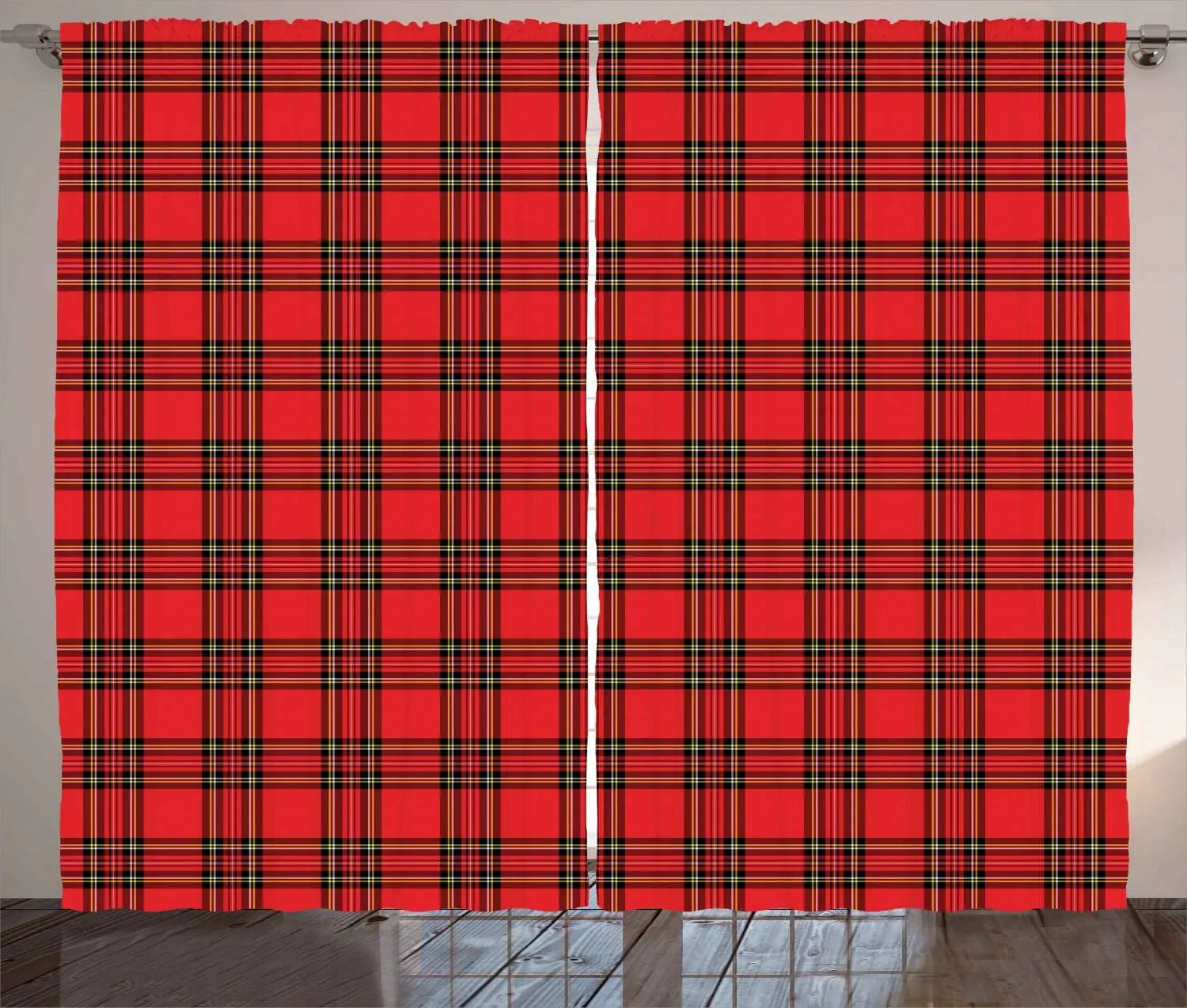 Retro Window Curtains Classical Plaid Pattern Scottish Striped Tartan Traditional Graphic Illustration Living Room Decor Bedroom | Дом и сад