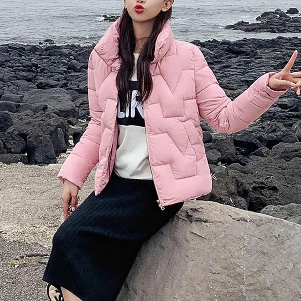 Winter Women Skiing Jackets Pockets Long Sleeve Casual Street Wear Style Cotton Winter Jacket Coat Thick Warm Jacket Plus Size