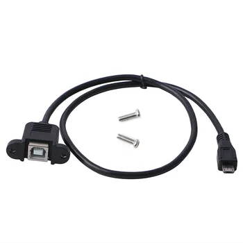 

USB 2.0 B Female Socket To Micro USB 5 Pin Male Cable 50cm Printer Panel Mount