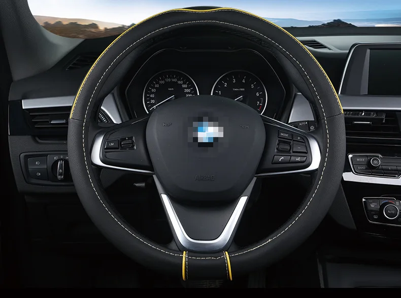 38 см Автомобильный руль набор четыре сезона общий автомобильный Противоскользящий чехол с кожаной крышкой рулевого колеса